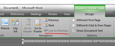 how to delete a header in word 2007